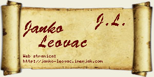 Janko Leovac vizit kartica